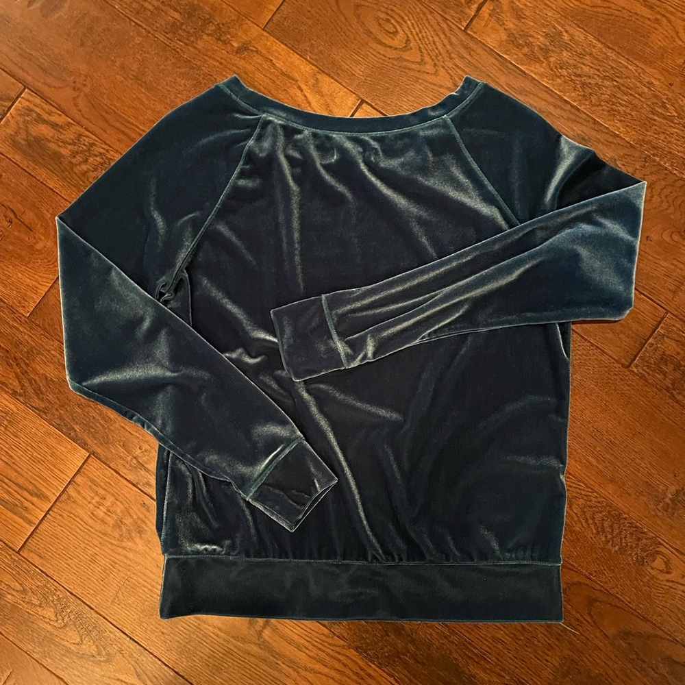 Aerie, Small, deep teal velour sweater/shirt.